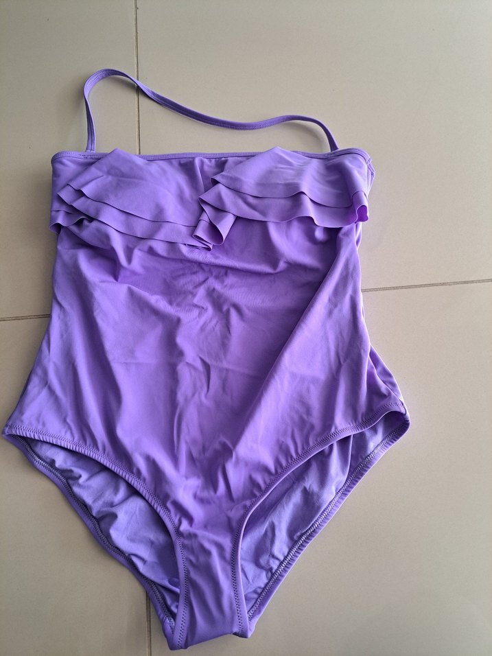 yeni,koton Mor Askılı Fırfırlı Kadın Mayo - Görsel 3