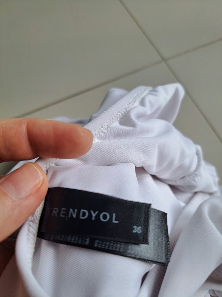 Trendyol Dantel Detaylı Beyaz Bohem Kadın Mayo - Görsel 4