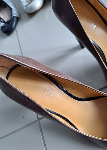 Nine West Klasik Bej Deri Topuklu Kadın Stiletto - Görsel 8