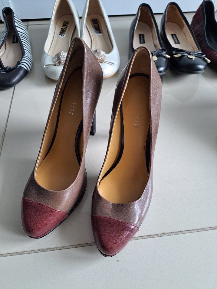 Nine West Klasik Bej Deri Topuklu Kadın Stiletto - Görsel 4