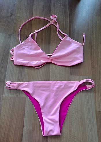 Pembe İpli Kadın Bikini Takımı