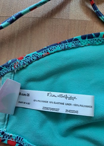 36 Beden mavi Renk miss selfridge Mavi Bağlamalı Bohem Bikini Üstü