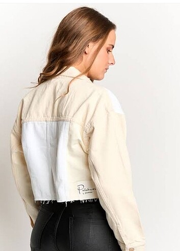 Stradivarius denim crop ceket 