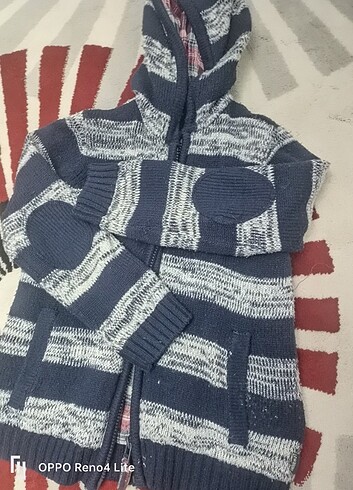 LC Waikiki hırka lacivert gri çizgili LC Waikiki