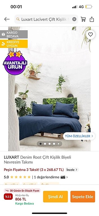 Çift kişilik nevresim takımı
