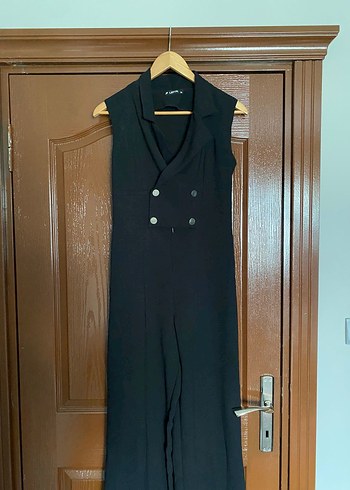 Siyah Kadın Uzun Kollu Jumpsuit - Görsel 3