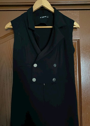 Siyah Kadın Uzun Kollu Jumpsuit - Görsel 2