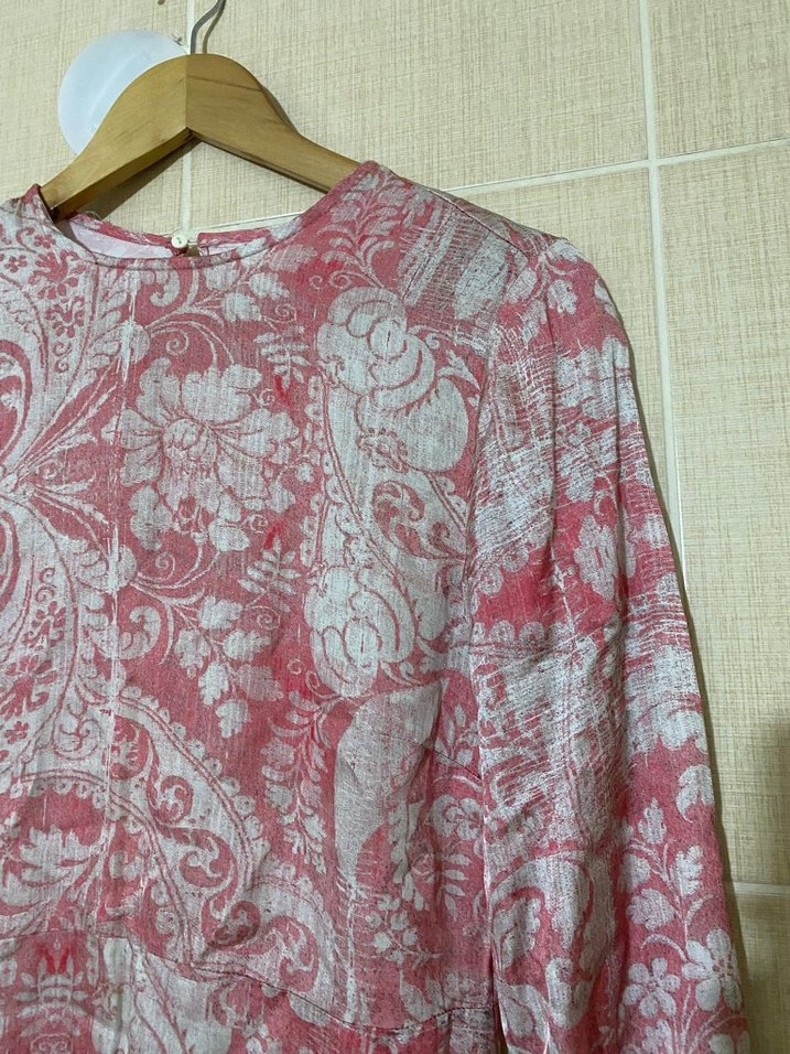 Pembe Gri Bohem Uzun Kollu kısa Tunik - Görsel 3