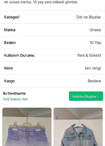 10 Yaş Beden ten rengi Renk 10 yaş kız çocuk desenli gömlek