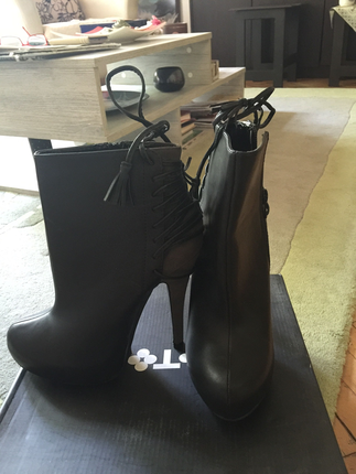 Siyah-vizon bootie