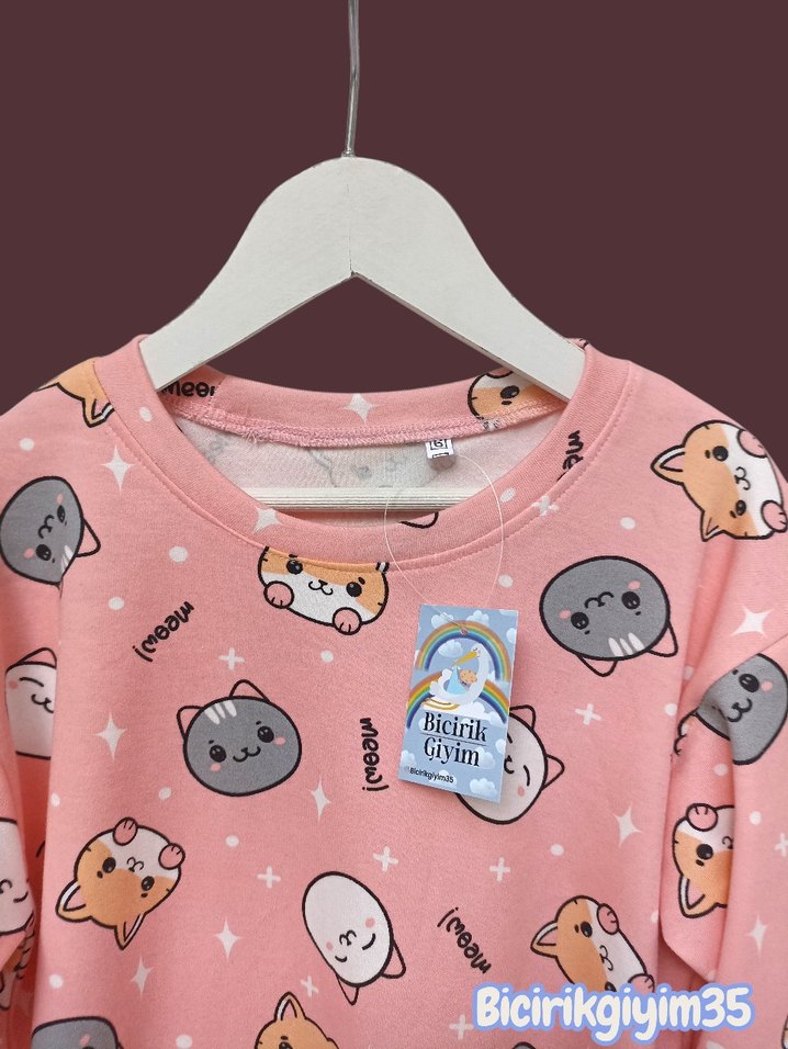KIZ ÇOCUK PAMUK PİJAMA TAKİM - Görsel 3
