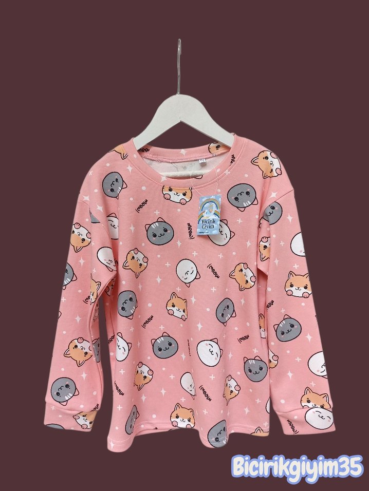 KIZ ÇOCUK PAMUK PİJAMA TAKİM - Görsel 2