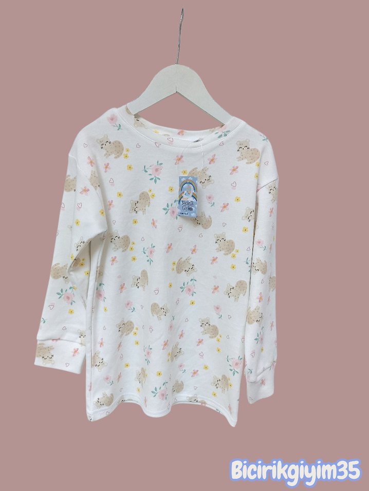 KIZ ÇOCUK PAMUK PİJAMA TAKİM - Görsel 2