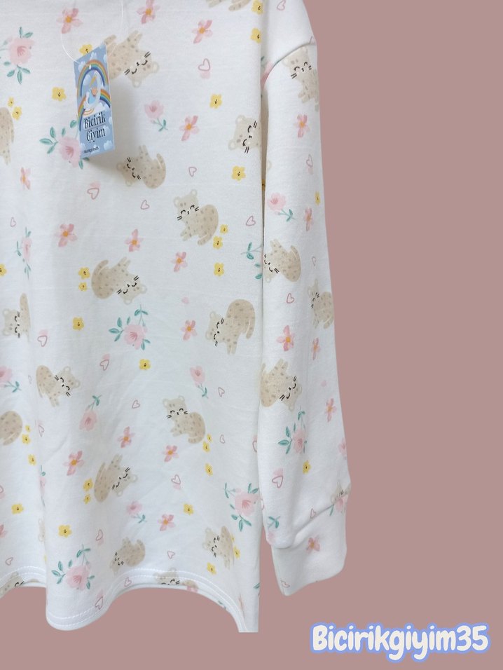 KIZ ÇOCUK PAMUK PİJAMA TAKİM - Görsel 4