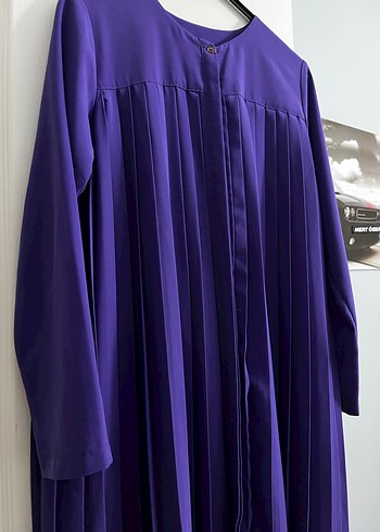 Kadın Mor Piliseli Uzun Elbise - Görsel 2