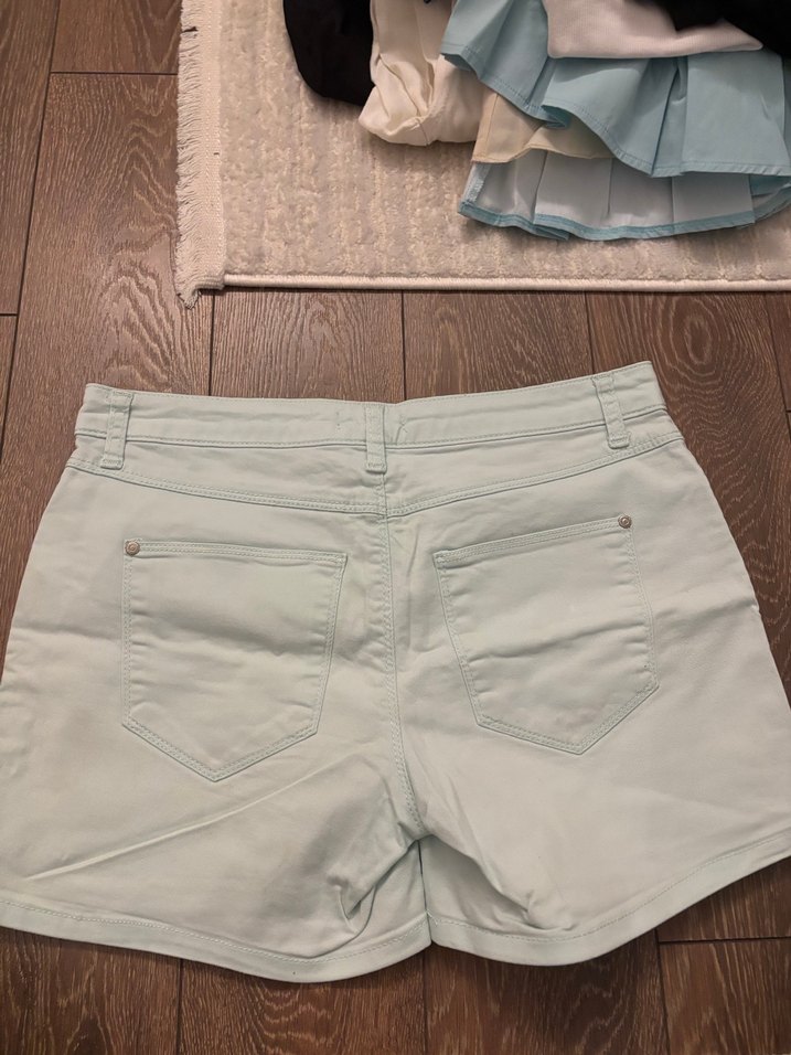 Bebek mavisi Mini Pamuk Şort - Görsel 3