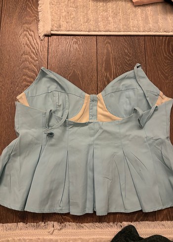 Düğmeli Mini Keten İnce Askılı Üst - Görsel 2