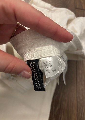 Beyaz Keten Kadın Pantolon - Görsel 2