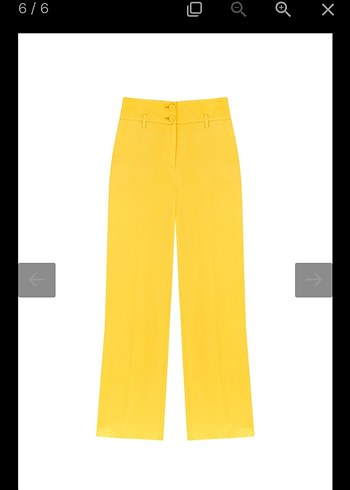 Sarı Kadın Kumaş Pantolon - Görsel 3