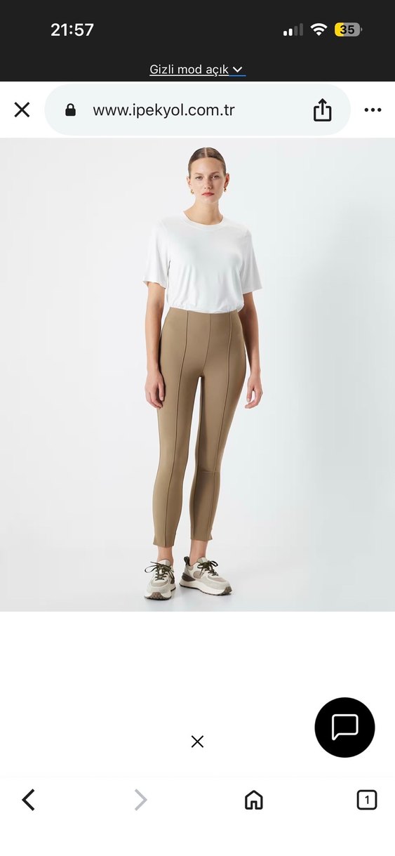 Bej Midi Kadın Kumaş Pantolon - Görsel 3