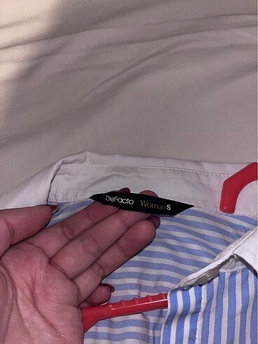 çizgili crop mavi gömlek - Görsel 2