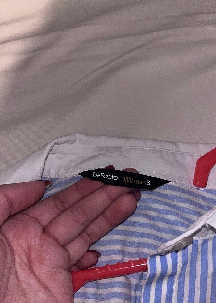 çizgili crop mavi gömlek - Görsel 2