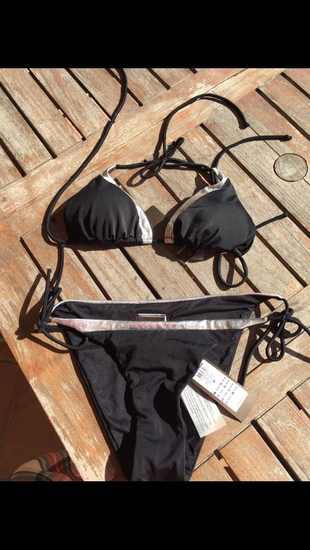 Siyah-Gümüş Bikini