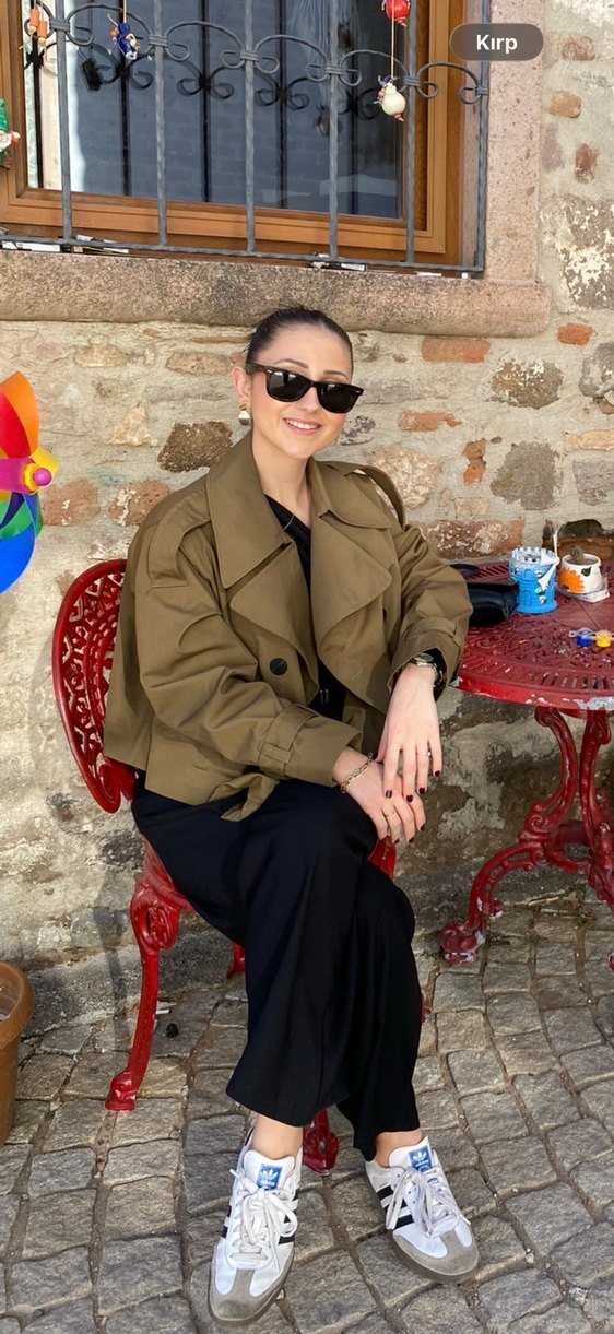 Kemerli Haki Midi Kadın Trençkot - Görsel 2