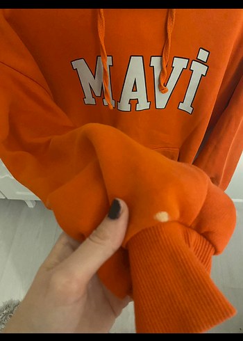 xs Beden Turuncu Kapüşonlu Kadın Sweatshirt