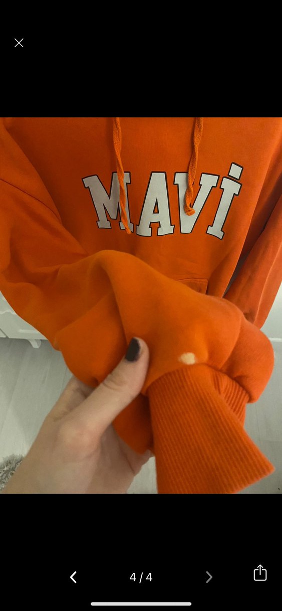 Turuncu Kapüşonlu Kadın Sweatshirt - Görsel 3