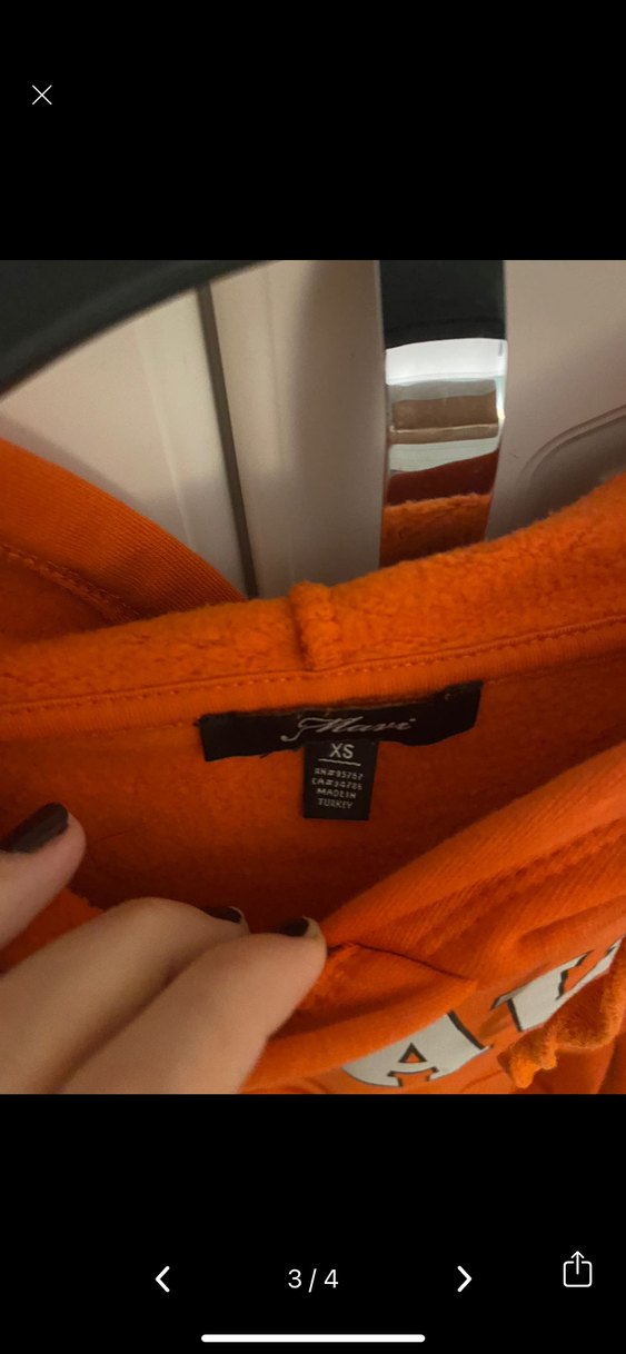 Turuncu Kapüşonlu Kadın Sweatshirt - Görsel 2