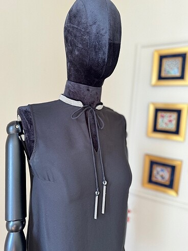 Şifon kolsuz şık blouse