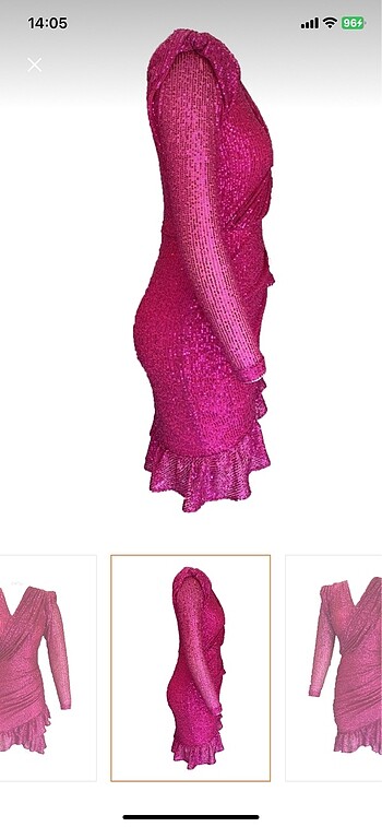 Pembe pullu elbise