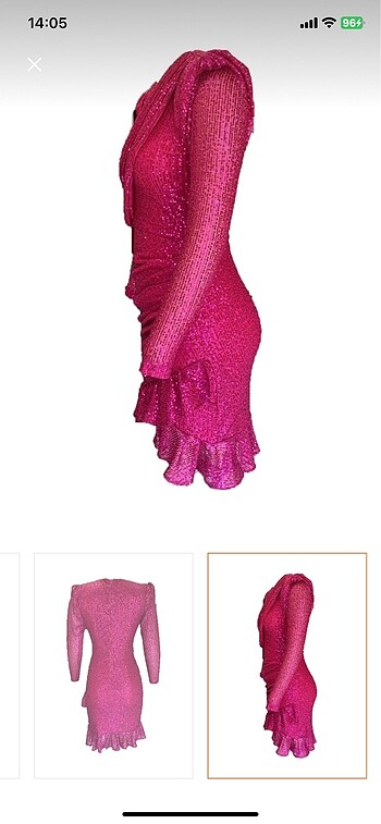 46 Beden pembe Renk Pembe pullu elbise