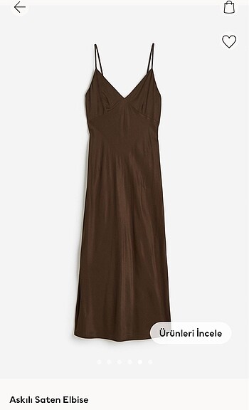 H&M saten elbise