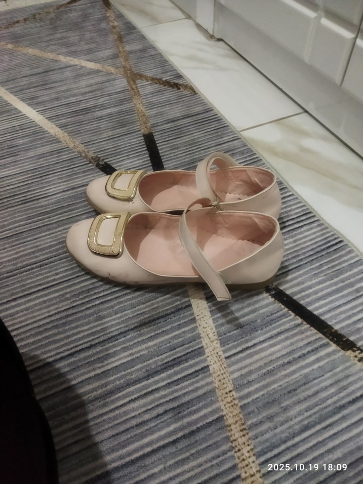 Bej Tokalı Kız Babet Ayakkabı - Görsel 2