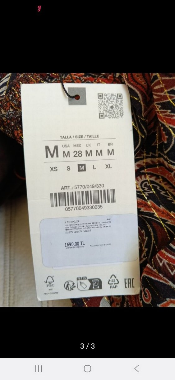 Zara Bohem Tarz Uzun Kollu V Yaka Kahverengi Gömlek - Görsel 3