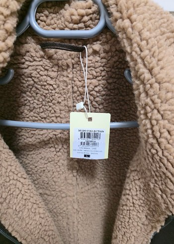 PELUŞ DETAYLI DERİ GÖRÜNÜMLÜ MONT - Görsel 3