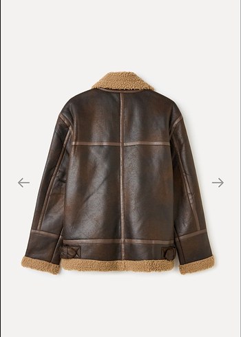 PELUŞ DETAYLI DERİ GÖRÜNÜMLÜ MONT - Görsel 4