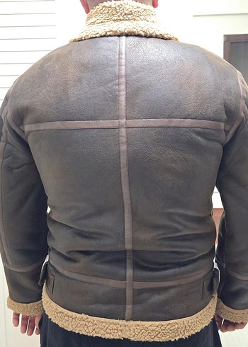 PELUŞ DETAYLI DERİ GÖRÜNÜMLÜ MONT - Görsel 7