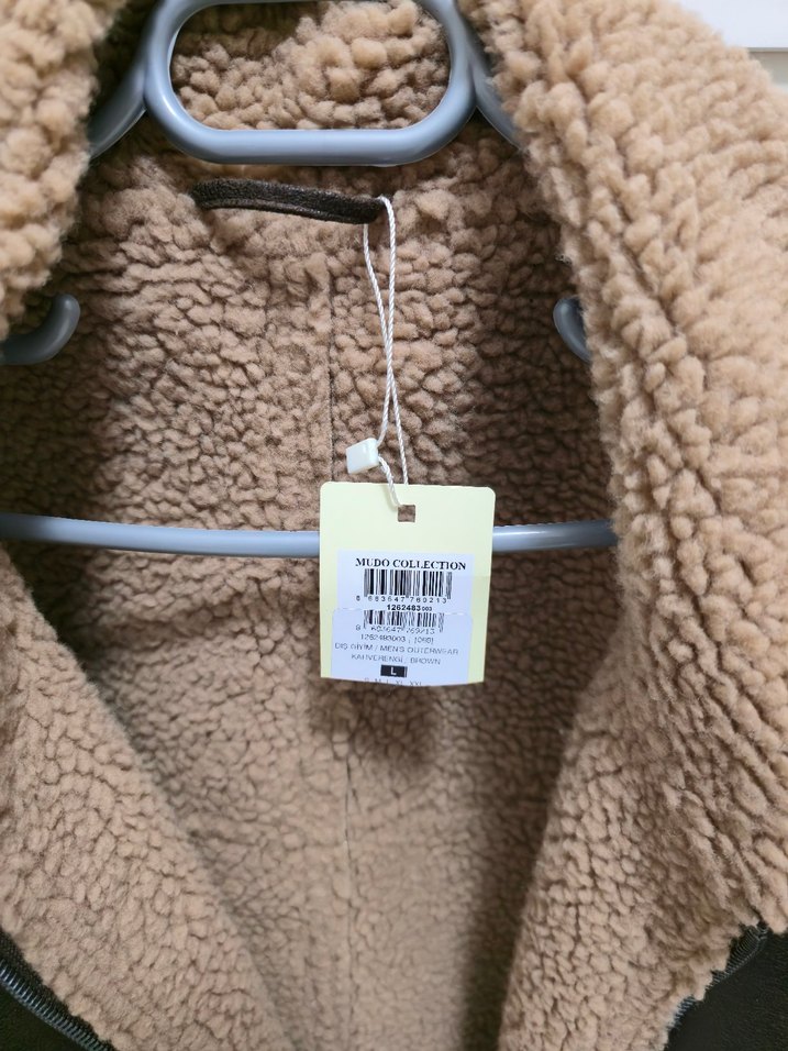 PELUŞ DETAYLI DERİ GÖRÜNÜMLÜ MONT - Görsel 3