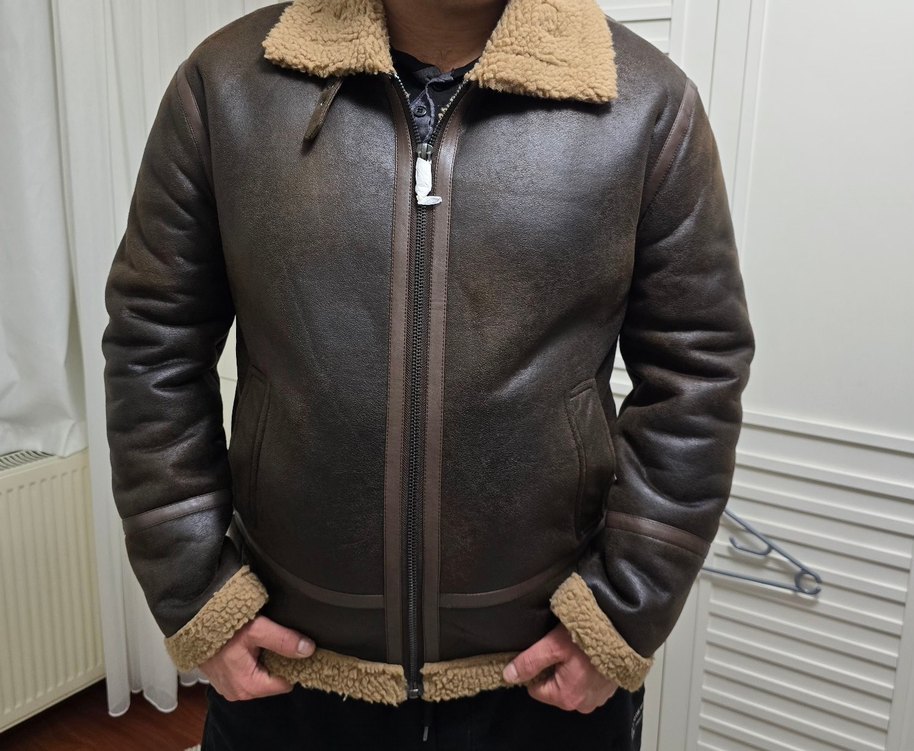 PELUŞ DETAYLI DERİ GÖRÜNÜMLÜ MONT - Görsel 5