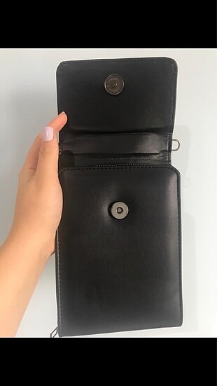  Beden Siyah deri cüzdan çanta
