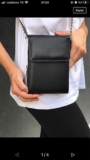 Siyah cüzdan çanta