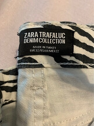 32 Beden siyah Renk Zara zebra desenli skinny jean