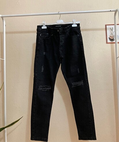 Skinny fit siyah kot pantolon