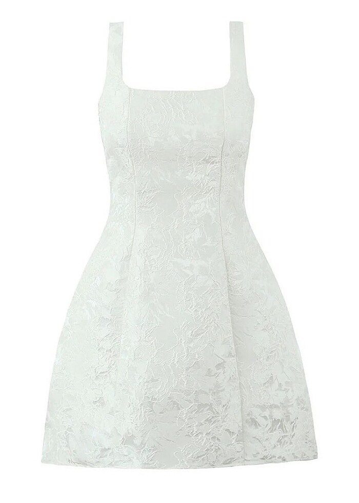 Desenli jakarlı mezuniyet nikah elbisesi - Görsel 3