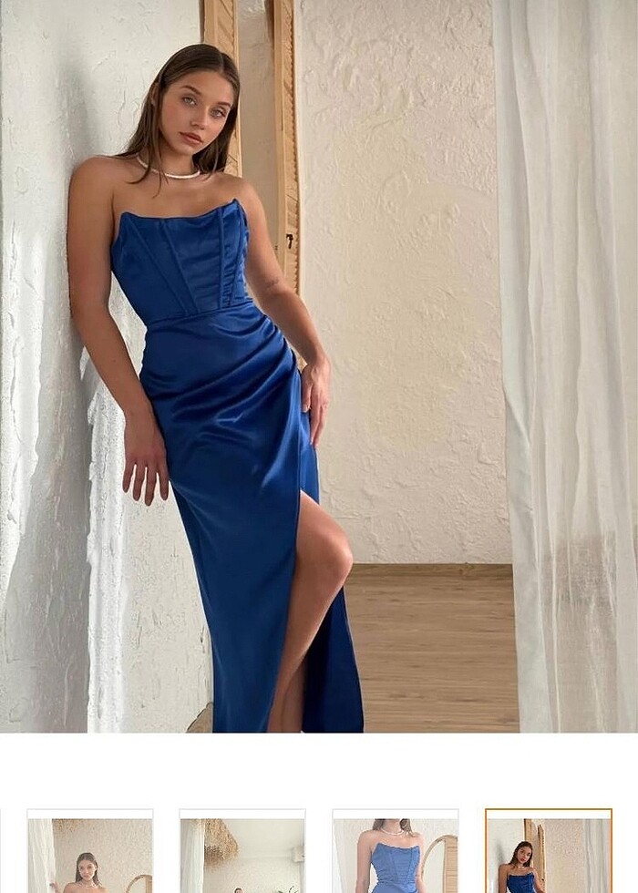 Yırtmaçlı Uzun Elbise - Görsel 3