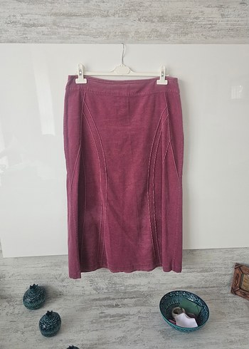 Pembe Keten Midi Etek ve Uzun Kollu Bluz - Görsel 5