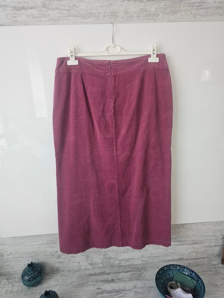 Pembe Keten Midi Etek ve Uzun Kollu Bluz - Görsel 4